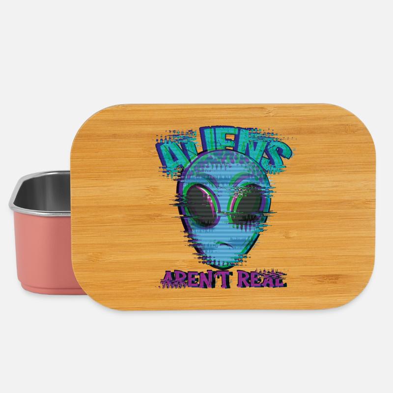 Weird Isn't Real Alien Glitch - Lunch Box - light pink