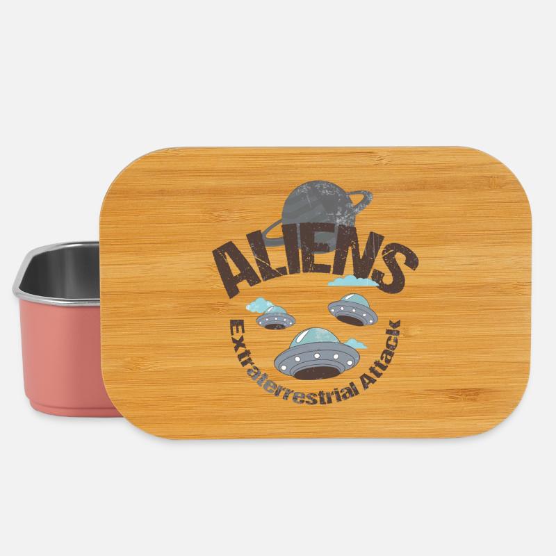 Alien Encounters: Extraterrestrial Airships - Lunch Box - light pink