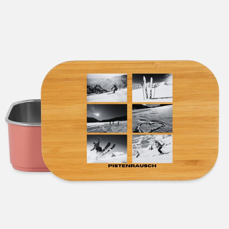 Pistenrausch Collage BW - Lunch Box - Hellrosa