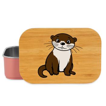 Loutre mignonne Kawaii Adore des animaux cadeau - Boîte à goûter - rose clair - Devant