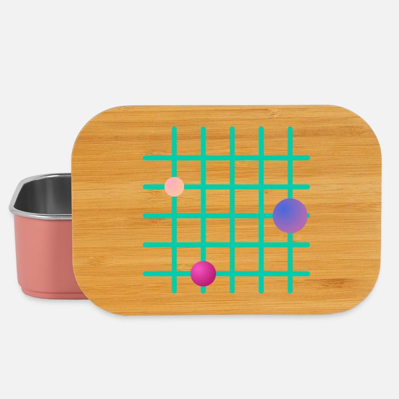 Geometric Grid with Color Spheres - Lunch Box - light pink