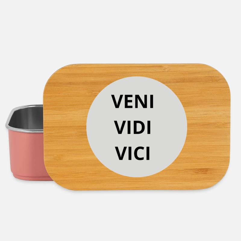 Veni Vidi Vici Trois Lignes Cercle Imprimé - Boîte à goûter - rose clair