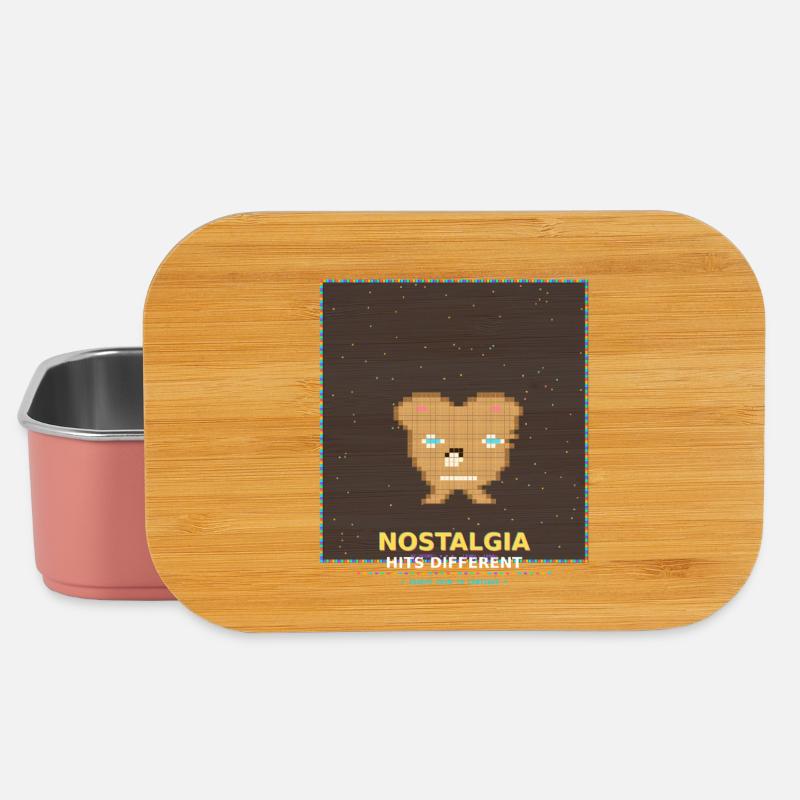 Nostalgia Pixel Bear: RetroGlanz Design - Lunch Box - light pink