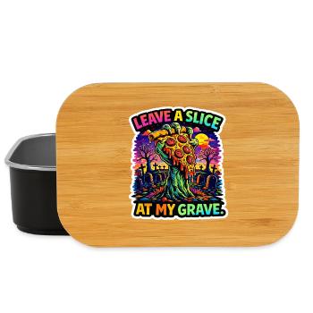 Zombie Stück Pizza am Grab  - Lunch Box - Schwarz - Vorne