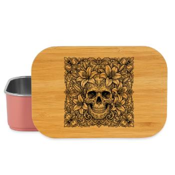 Bloom to Decay – Gothic Skull & Lily Art - Lunch Box - light pink - Front