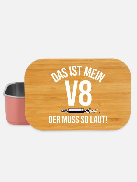Das ist mein V8 der Muss so laut Shirt - Lunch Box - Hellrosa