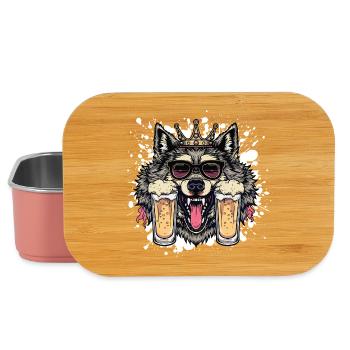 Wolf Beer Funny - Lunch Box - light pink - Front
