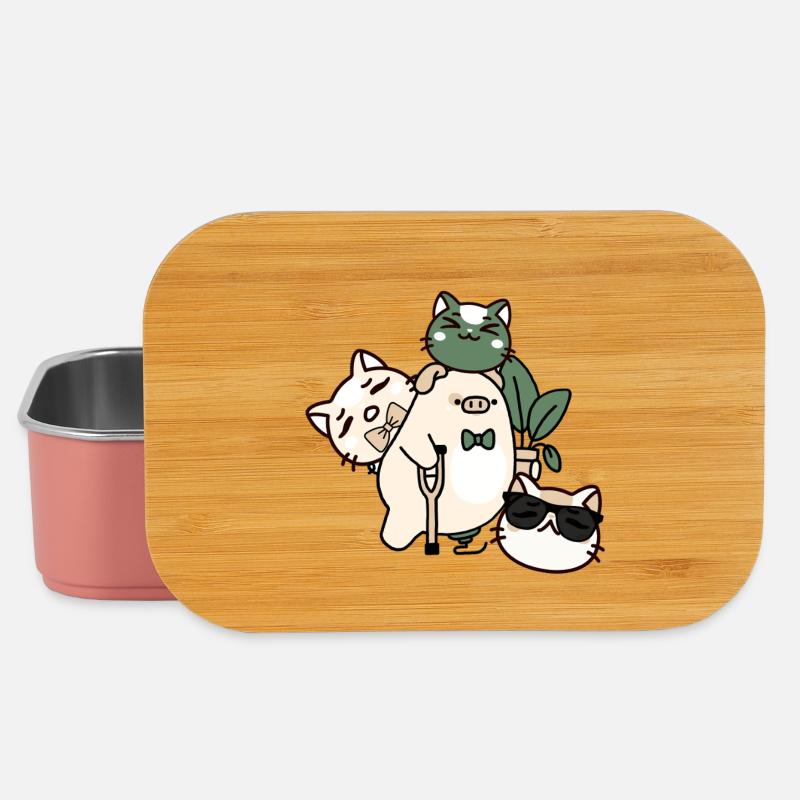 Dapper Kawaii Pig: Crutch and Prosthesis - Lunch Box - light pink