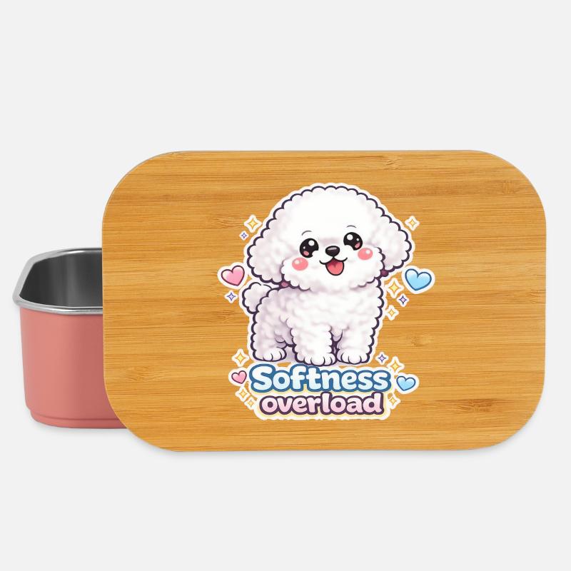 Softness Overload - Cute Bichon Dog Design - Lunch Box - light pink