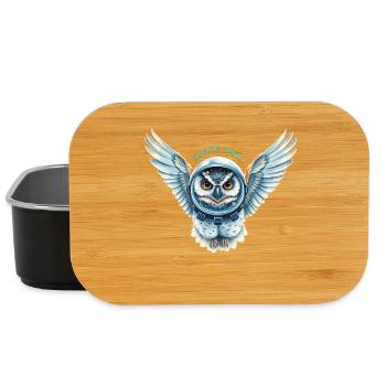 Space owl in space suit - Lunch Box - black - Front
