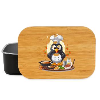 Kitchen Penguin Chef Design - Lunch Box - black - Front