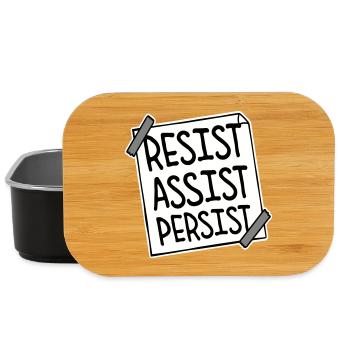 Resist Assist Persist Aktivismus Motivation Logo - Lunch Box - Schwarz - Vorne