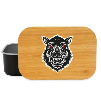 Wild Boar Warthog Mascot Logo Sport Gaming - Lunch Box - black - Front
