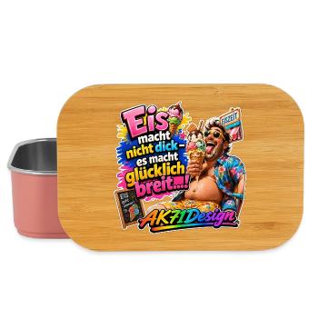Eis macht glücklich breit – Lustiger Eis Spruch - Lunch Box - Hellrosa - Vorne