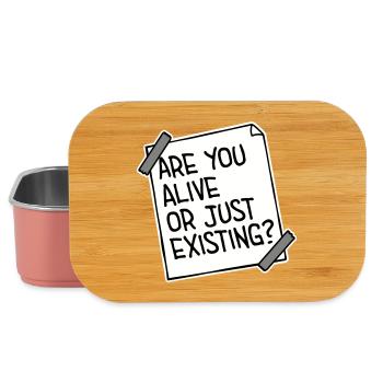 Are You Alive Or Just Existing Thoughtful Saying - Lunch Box - light pink - Front