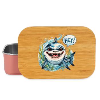 Naughty Shark Says Hey in Watercolor Style - Lunch Box - light pink - Front