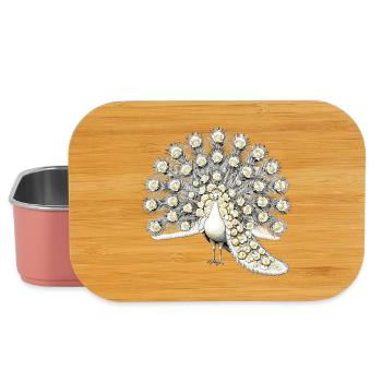 White Peacock with Rose Tail - Lunch Box - light pink - Front