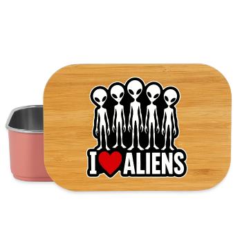 I Love Aliens Außerirdische Alien Fan Gruppe - Lunch Box - Hellrosa - Vorne