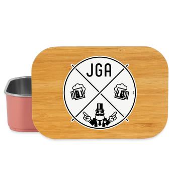 Bachelor Party Groom Hand Signal Beer Circle Symbol NEG 2C - Lunch Box - light pink - Front