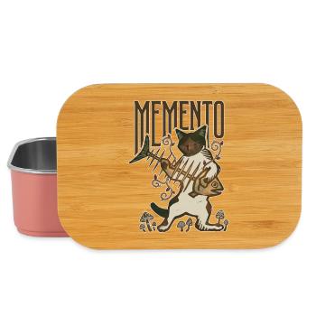Memento Cat Fish Bone Mushroom Funny Vintage Art - Lunch Box - light pink - Front