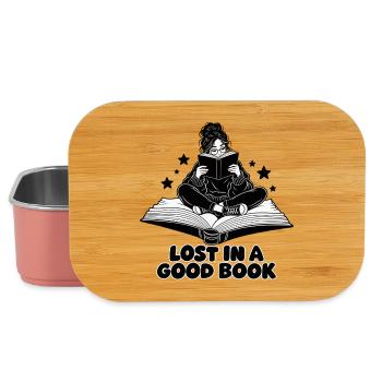 Verloren in einem guten Buch – Reader on a Flying Book - Lunch Box - Hellrosa - Vorne