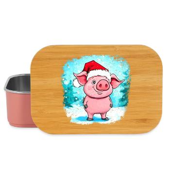 Schweinchen Weihnachtsmann Xmas - Lunch Box - Hellrosa - Vorne