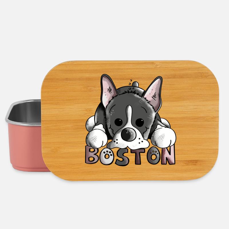 Brenda der Boston Terrier - Lunch Box - Hellrosa