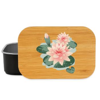 Fleurs de nénuphars avec bourgeon dans l’étang de nénuphars - Boîte à goûter - noir - Devant