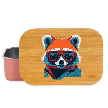 Fierce and Fiery: Retro Red Panda T-Shirt - Lunch Box - light pink - Front
