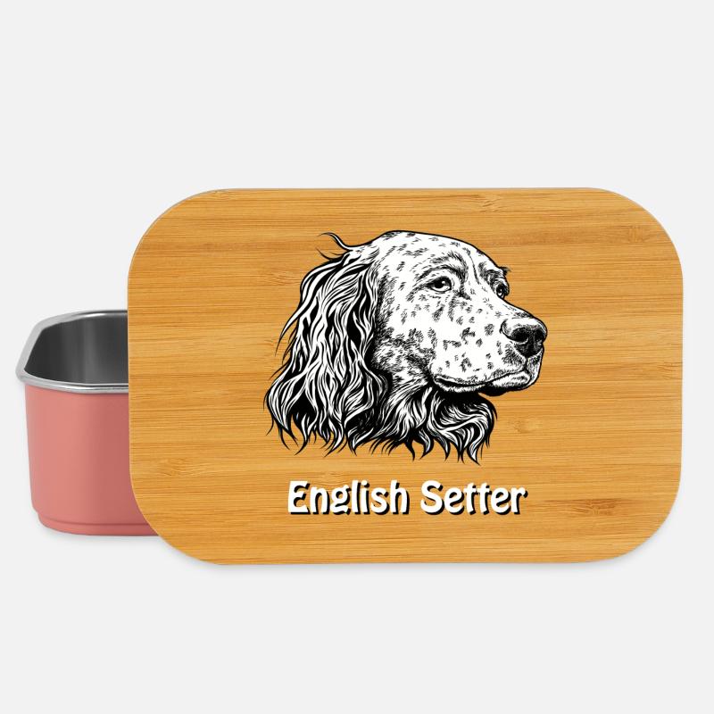 Portrait de setter anglais - Boîte à goûter - rose clair