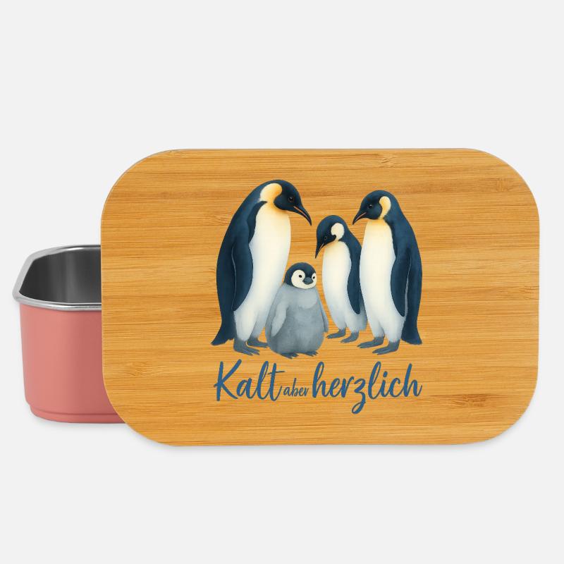 Blaue Winterpinguine - Lunch Box - Hellrosa