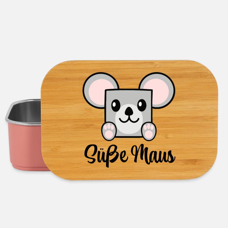 cute mouse - Lunch Box - light pink