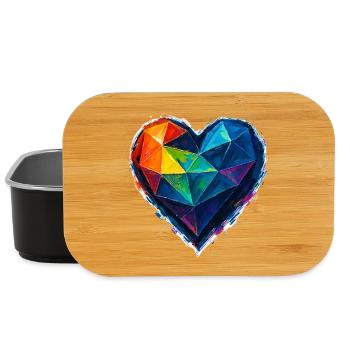 Amour - Cœur - Saint Valentin - Mariage - Boîte à goûter - noir - Devant