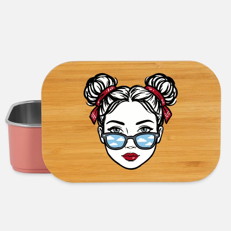 Cloud Reflex Eyeglass Girl Pop Art - Lunch Box - light pink