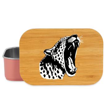 Schwarzweiß Leopardenkopf (PNG) - Lunch Box - Hellrosa - Vorne