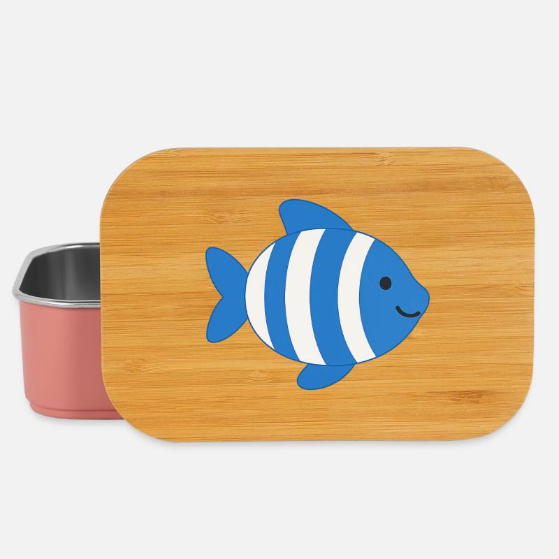 Fish striped - Lunch Box - light pink