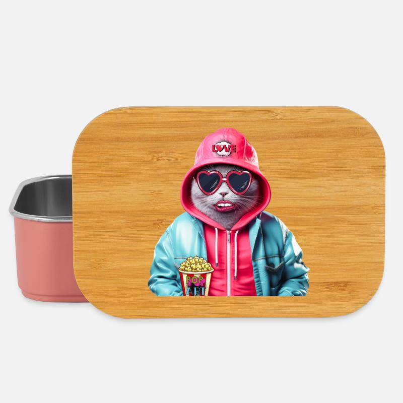 Pop Art Cat - Lunch Box - light pink