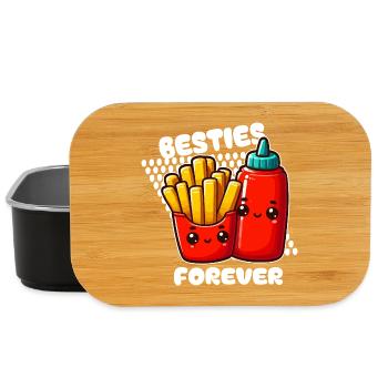 Meilleurs amis frites et ketchup - Boîte à goûter - noir - Devant