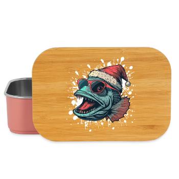 Piranha Fische Weihnachten Lustig - Lunch Box - Hellrosa - Vorne