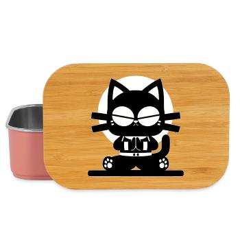 Zen Katze Meditation Minimal Design - Lunch Box - Hellrosa - Vorne