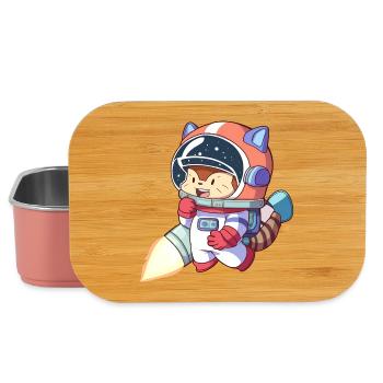 Katzenastronaut im Weltraumanzug - Lunch Box - Hellrosa - Vorne