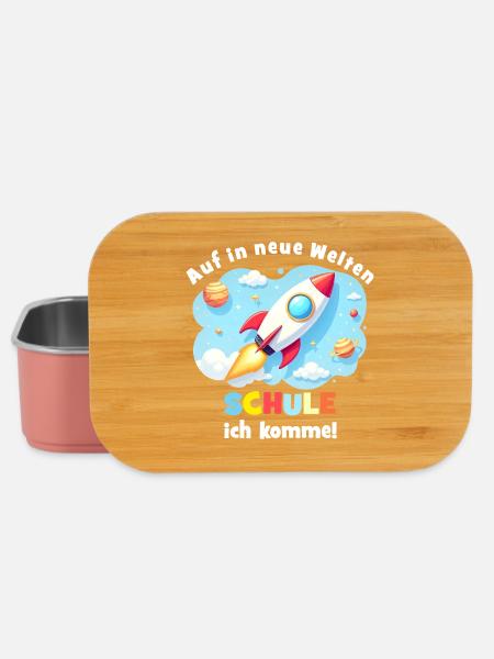 Rakete ins neue Schuljahr - Lunch Box - Hellrosa
