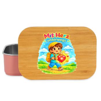  Mit Herz unterwegs - macht die Welt besser - Lunch Box - Hellrosa - Vorne