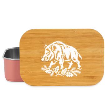 Wildschwein Blattwerk Silhouette - Lunch Box - Hellrosa - Vorne