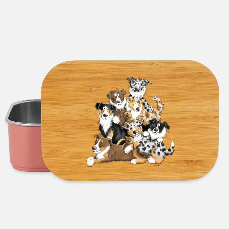 Tas de chien de berger australien I chiens australiens - Boîte à goûter - rose clair
