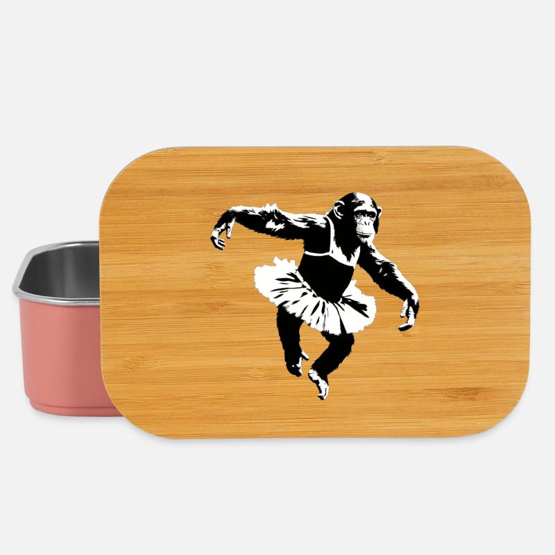 Tanzender Schimpanse - Lunch Box - Hellrosa