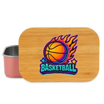 Basket-ball enflammé aux couleurs tendance - Boîte à goûter - rose clair - Devant