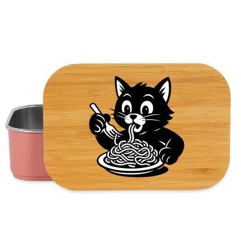 Katze iss Spagetti Meme - Lunch Box - Hellrosa - Vorne