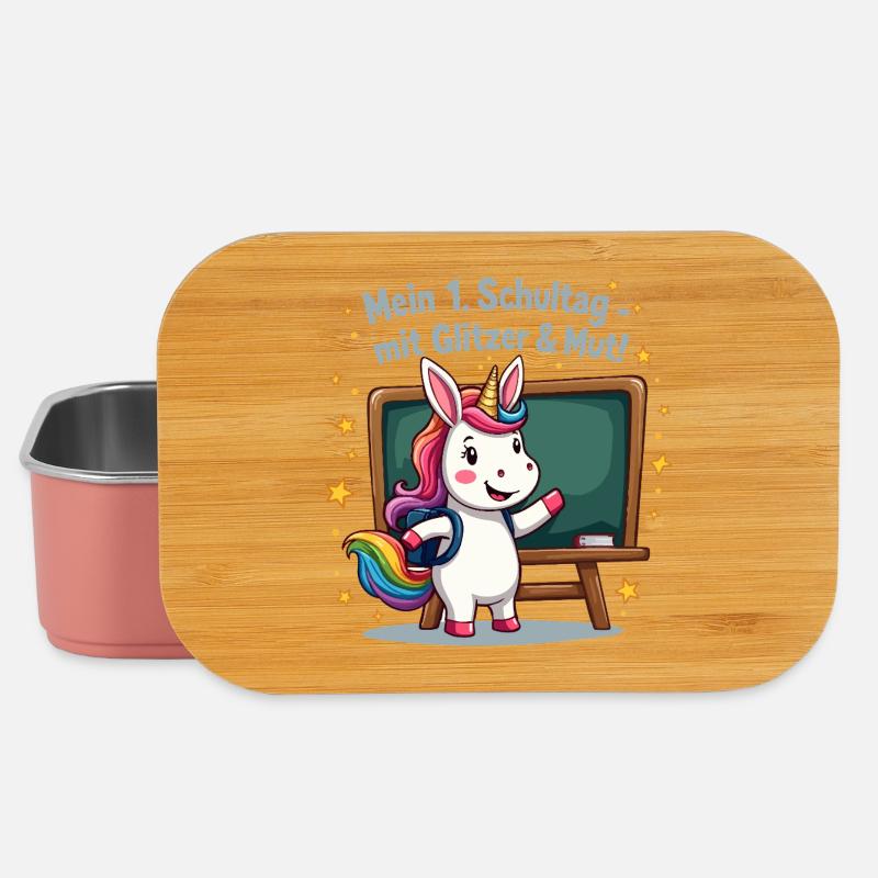 School Unicorn – 1st Grade with Glitter Start - Lunch Box - light pink
