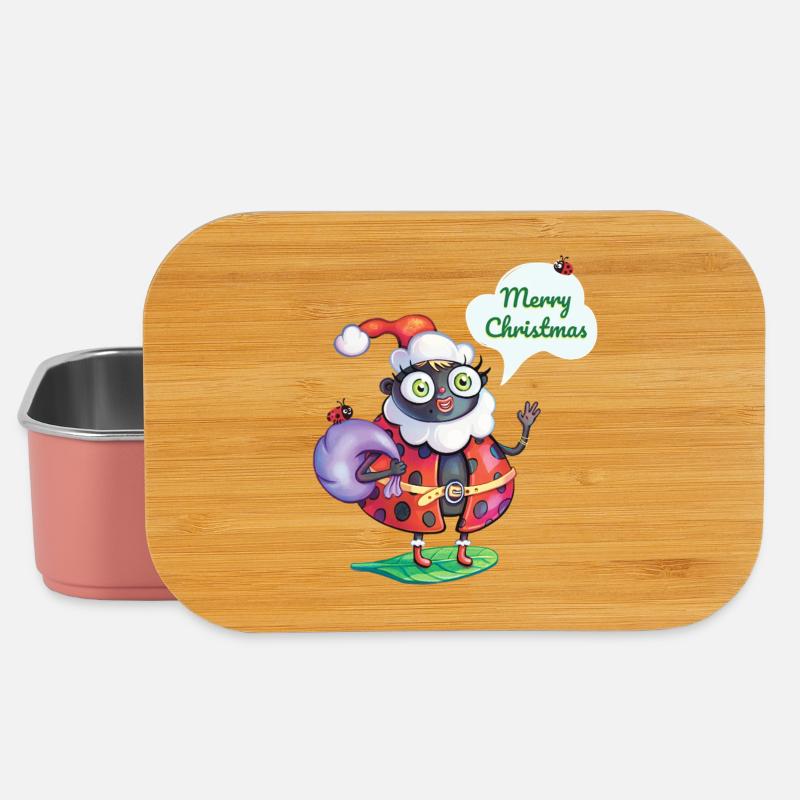 Santa Ladybug Christmas  - Lunch Box - light pink